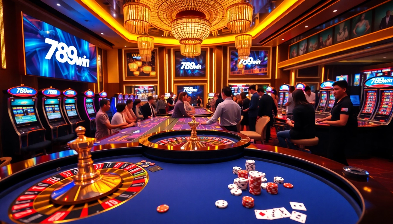 Players enjoying a thrilling gambling moment at 789win's vibrant casino.