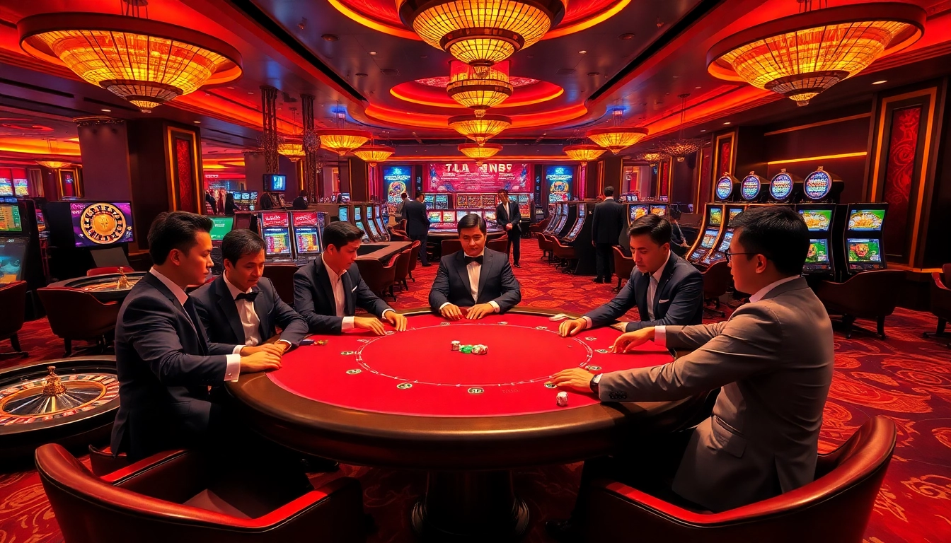 Live poker action at a luxury casino table, showcasing the excitement of gambling and featuring luongsontv elements.