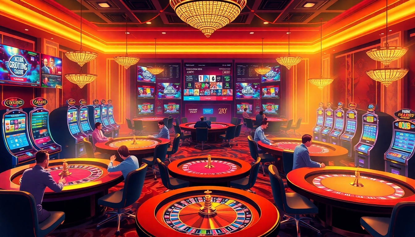 Players enjoy exciting table games and slots at https://20betapp.com.br/ online casino, showcasing vibrant gambling action.