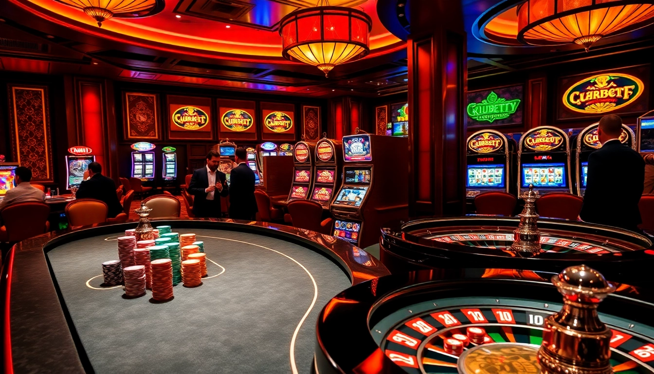 Engaging poker players enjoy exhilarating kubet experiences in a vibrant casino atmosphere.