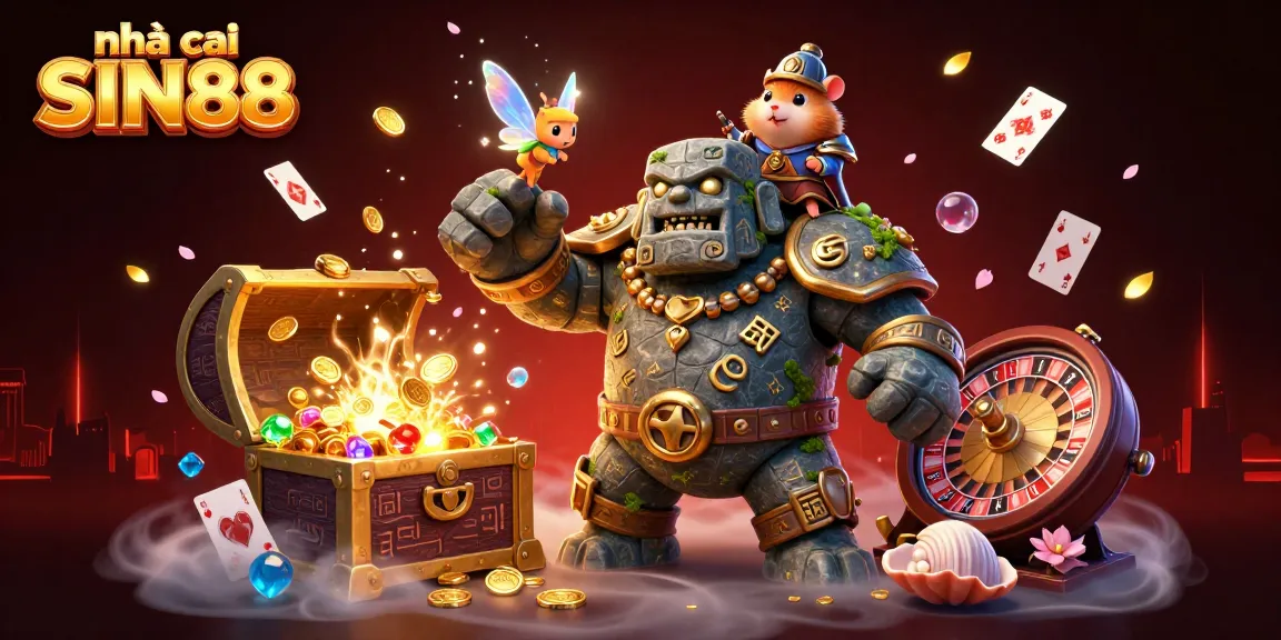 Experience thrilling gaming at nhà cái SIN88 with dynamic casino elements and vibrant characters.