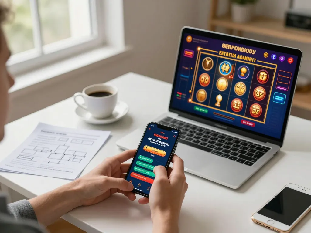 Navigating the Nk888 casino app for strategic betting on a smartphone in a cozy home setup.