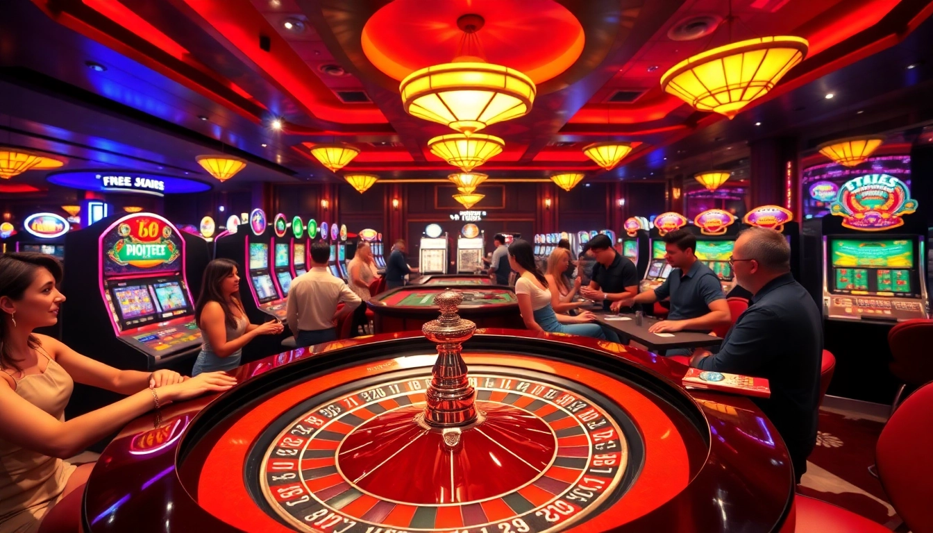 Experience the thrill of e2bet casino at a lively roulette table with vibrant patrons.