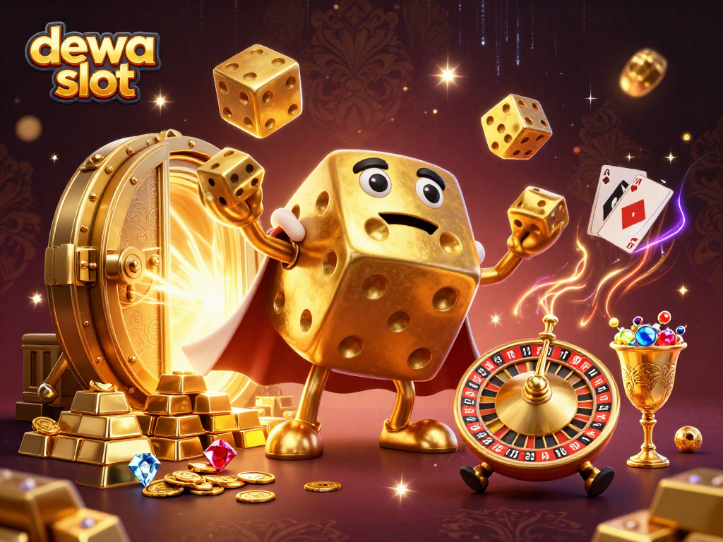 Engage with the immersive dewa slot gaming experience featuring dynamic golden dice and treasures.