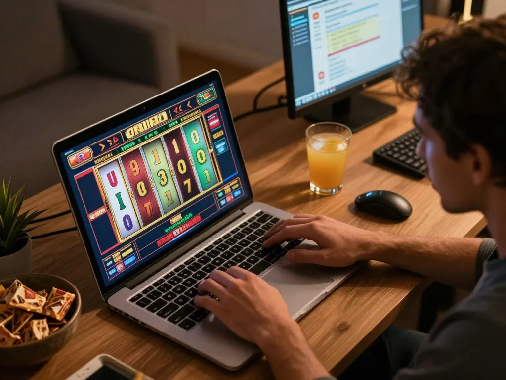 Engaging gaming moment on kdslot interface with vibrant reels and strategic analysis.