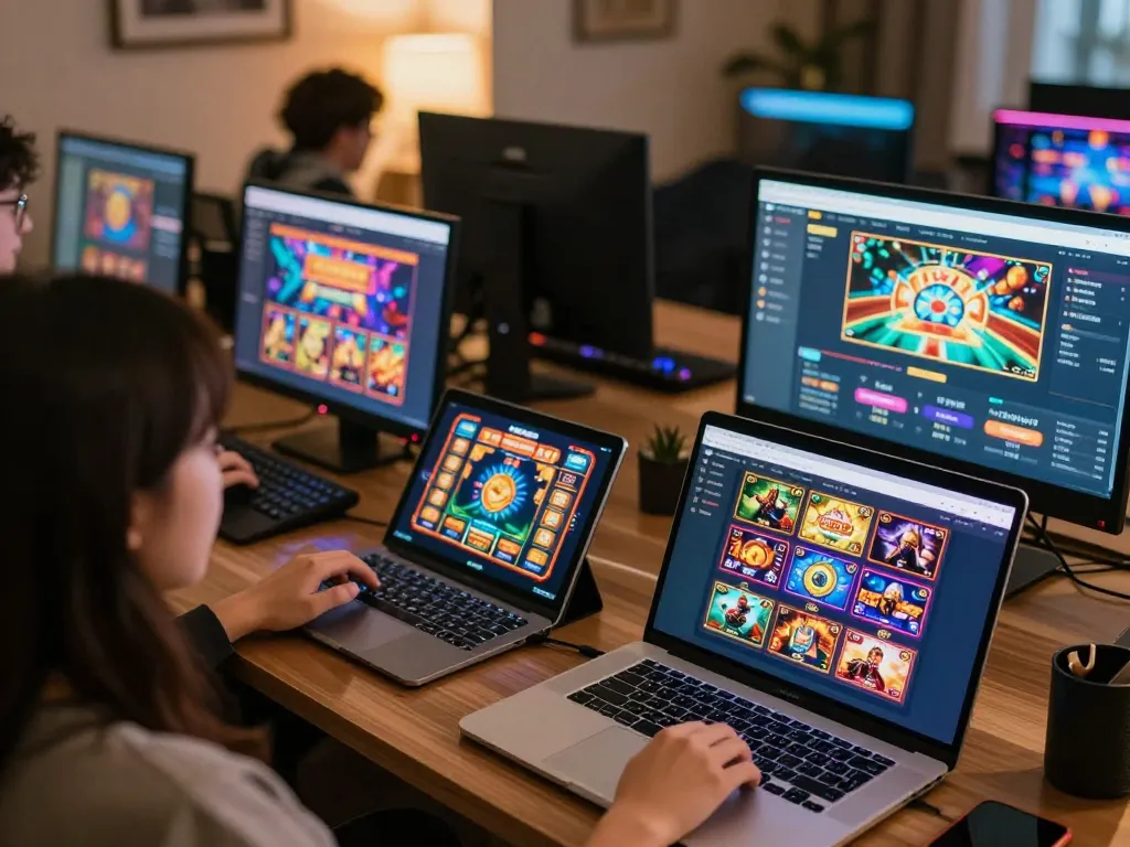 Pemain menikmati permainan slot yang menarik di 88Pulsa dengan visual yang cerah dan dinamika yang menarik