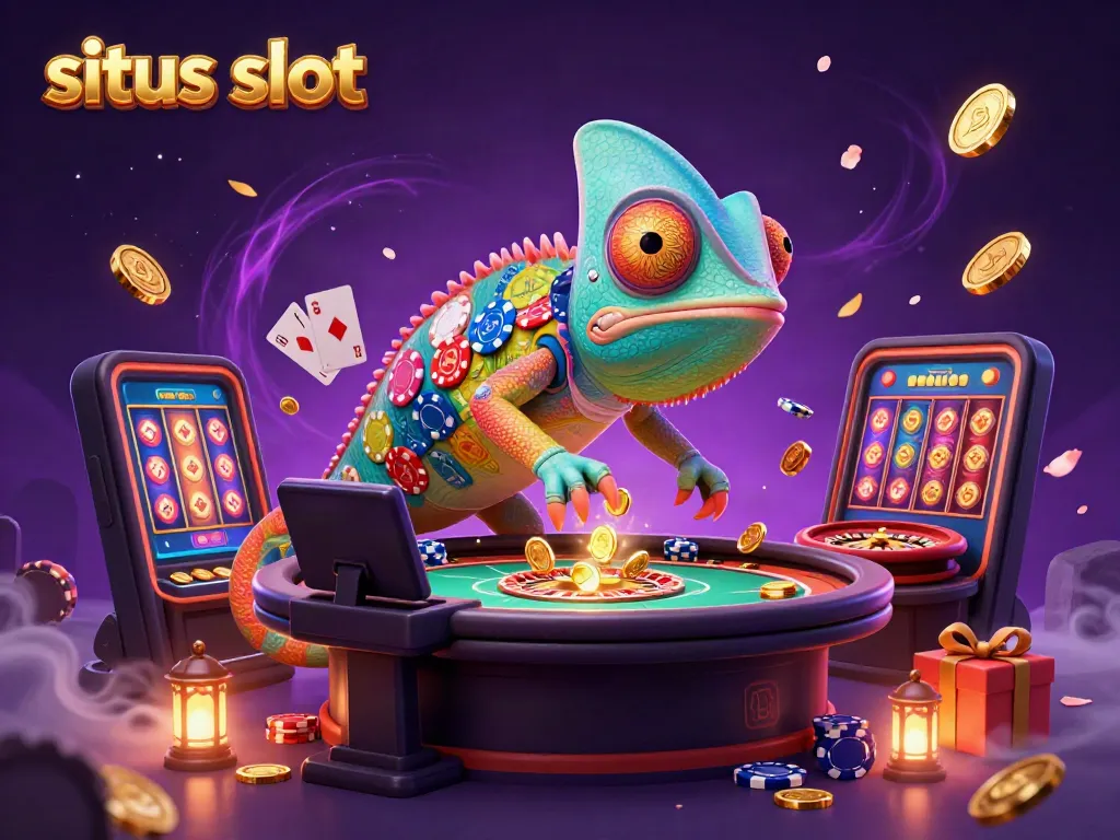 Menangkan permainan situs slot dengan keberuntungan chameleon berwarna-warni.