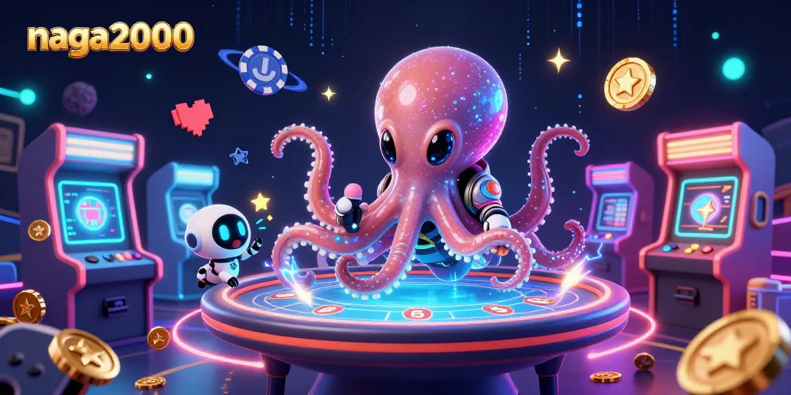 Menangkan permainan di NAGA2000 dengan ilustrasi kasino 3D alien dan robot beraksi.