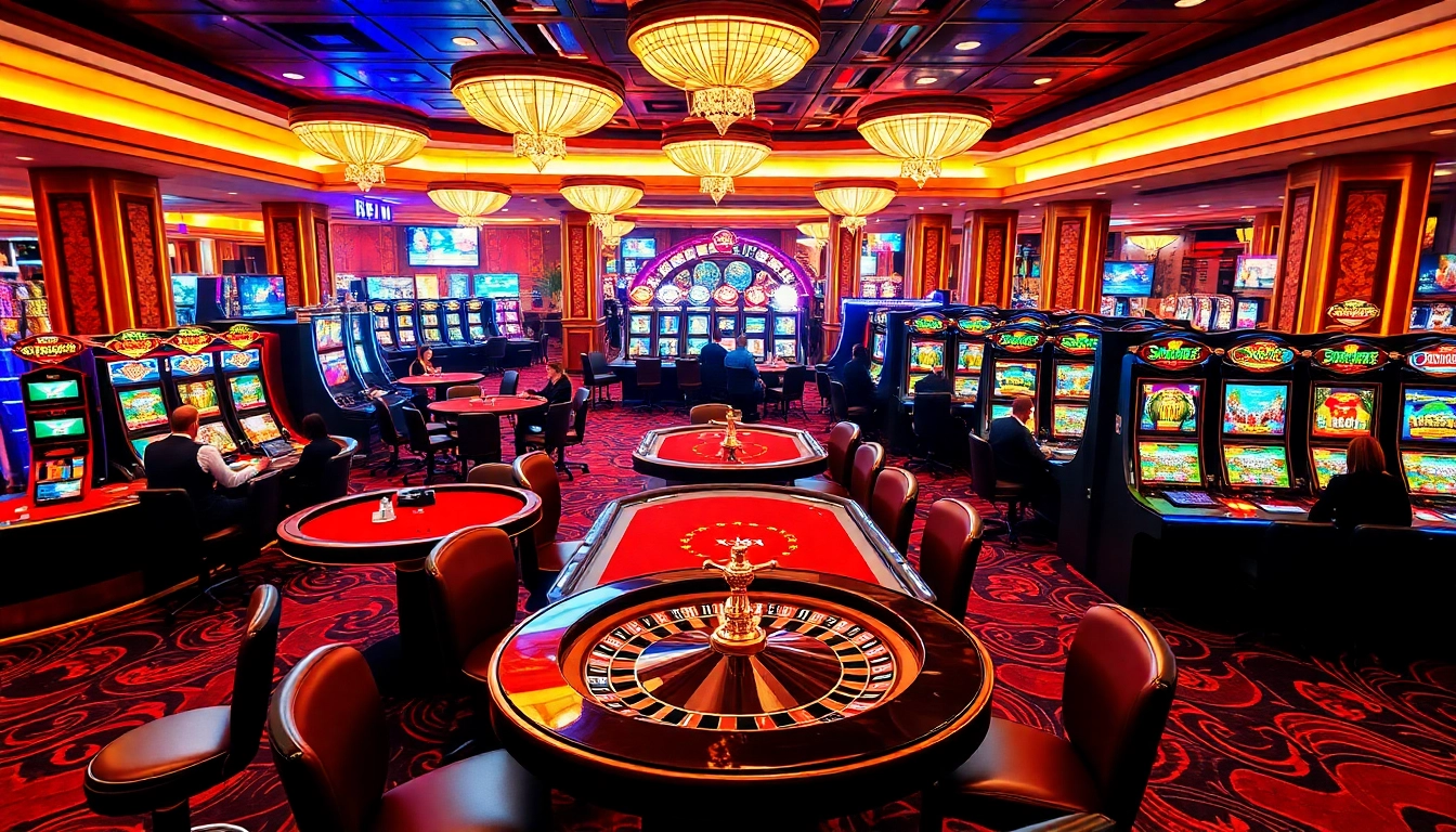 Experience dynamic gameplay at XX88 casino with vibrant poker tables and roulette wheels.