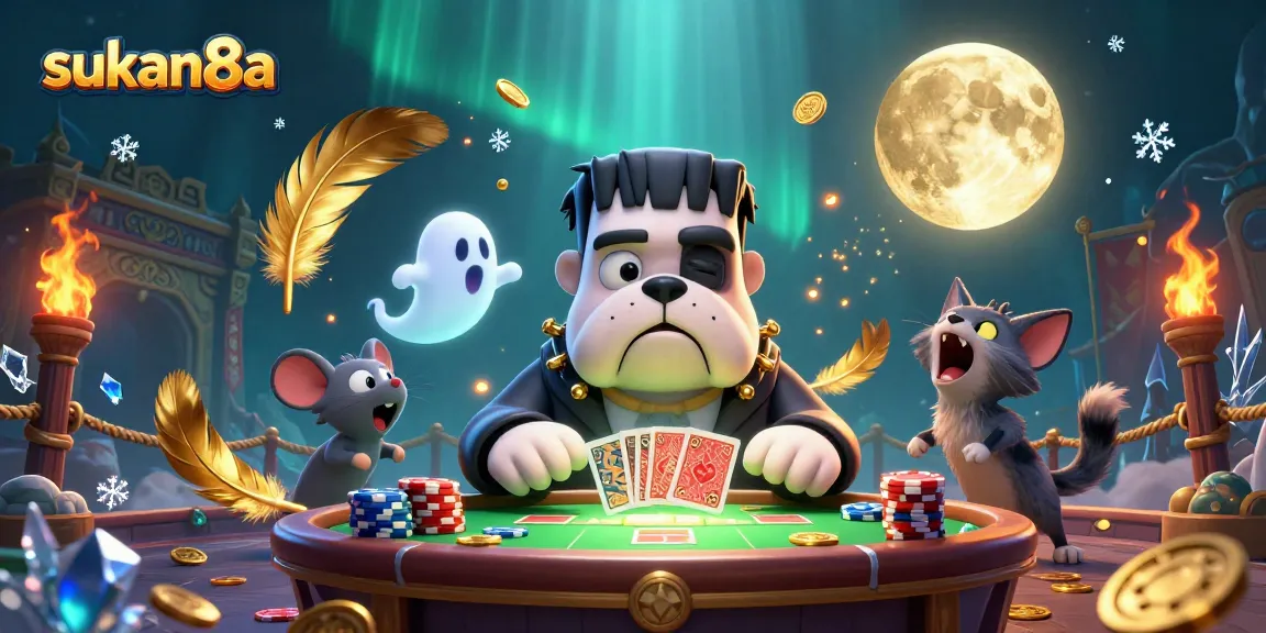 Experience winning strategies with sukan8a at a vibrant casino scene featuring unique characters and dynamic gameplay.