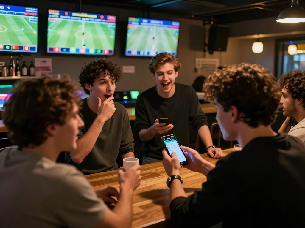 Engaging sports betting scene with live odds display; ทางเข้า m110 action captured in a vibrant atmosphere.