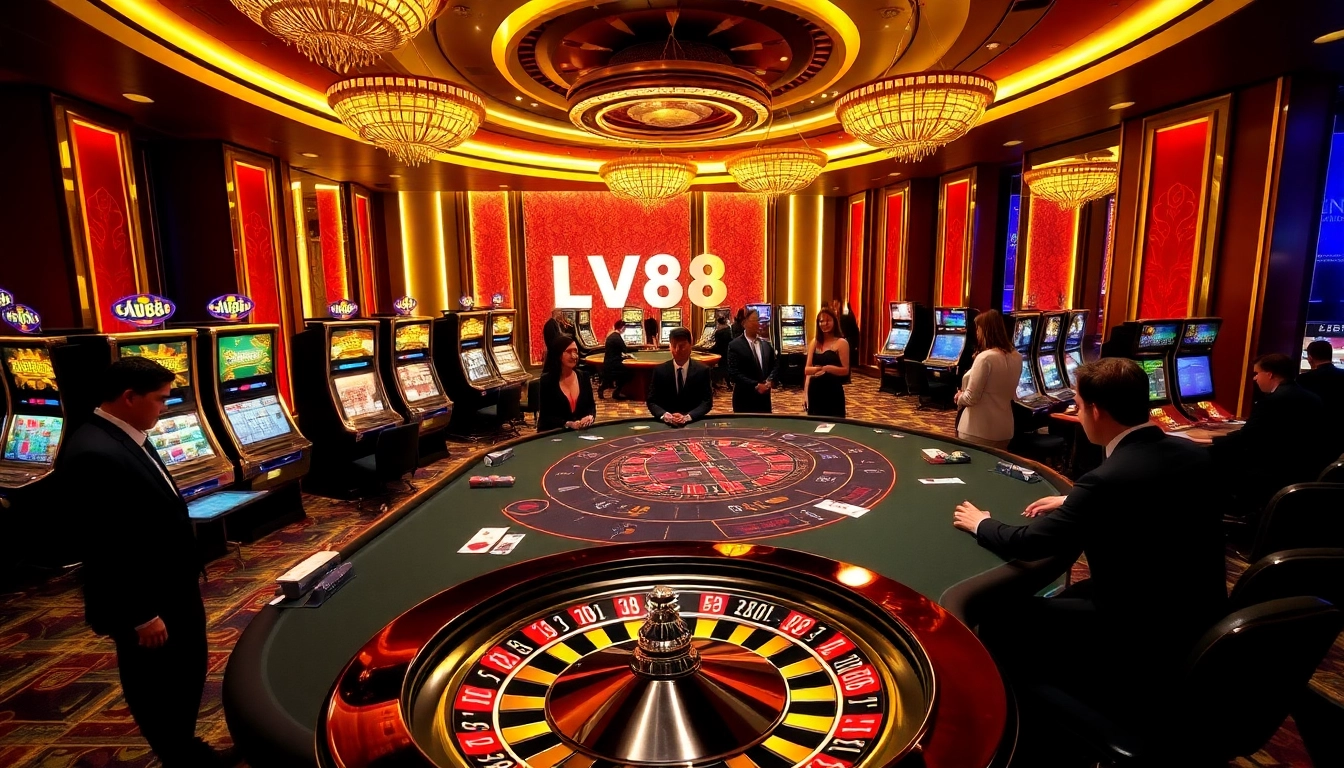 Experience the thrill of high-stakes gaming at LV88, with Baccarat tables and slot machines.