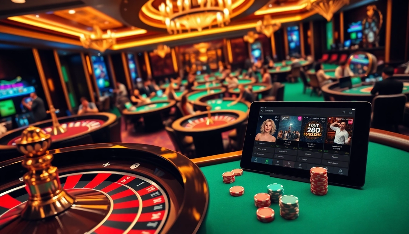 Players engaging in thrilling games at RR88, showcasing vibrant poker chips and tables.
