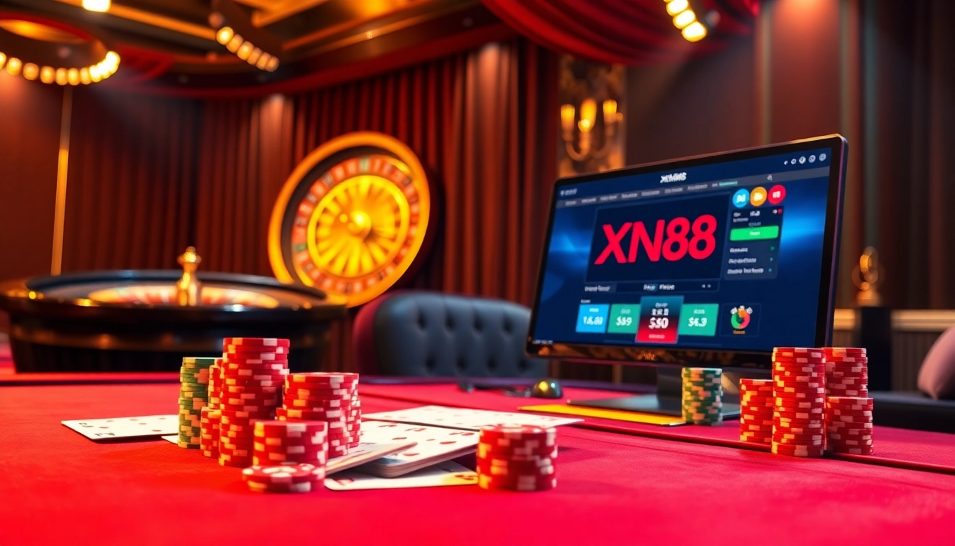 Engaging online casino scene showcasing the xn88 link with vibrant colors and gaming elements.