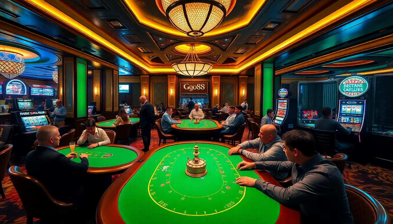 Experience the excitement of go88 with players enjoying casino games in a vibrant atmosphere.