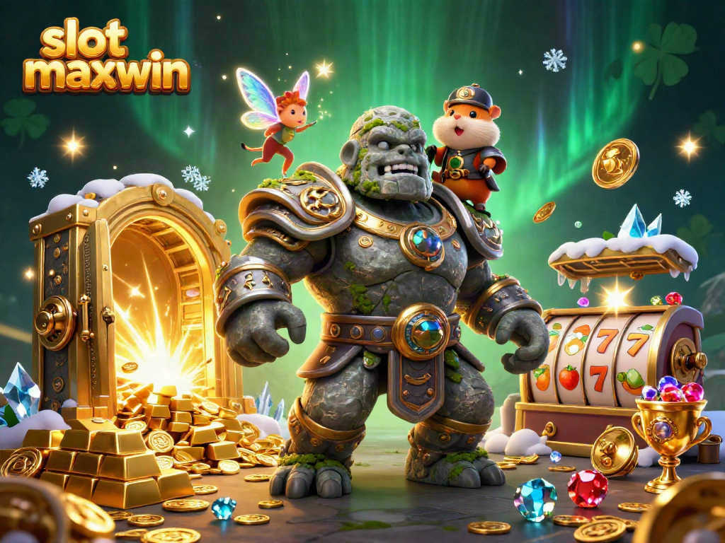 Engage with the vibrant world of slot maxwin featuring magical creatures amidst dynamic gambling elements.