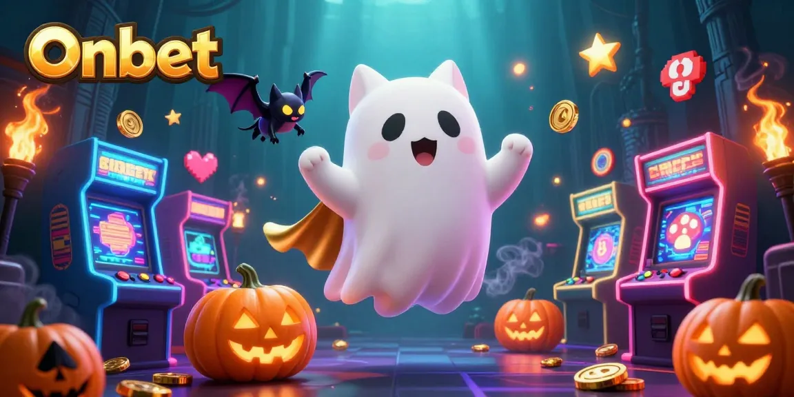 Onbet offers thrilling gambling experiences featuring a ghost cat and vampire bat in a casino.