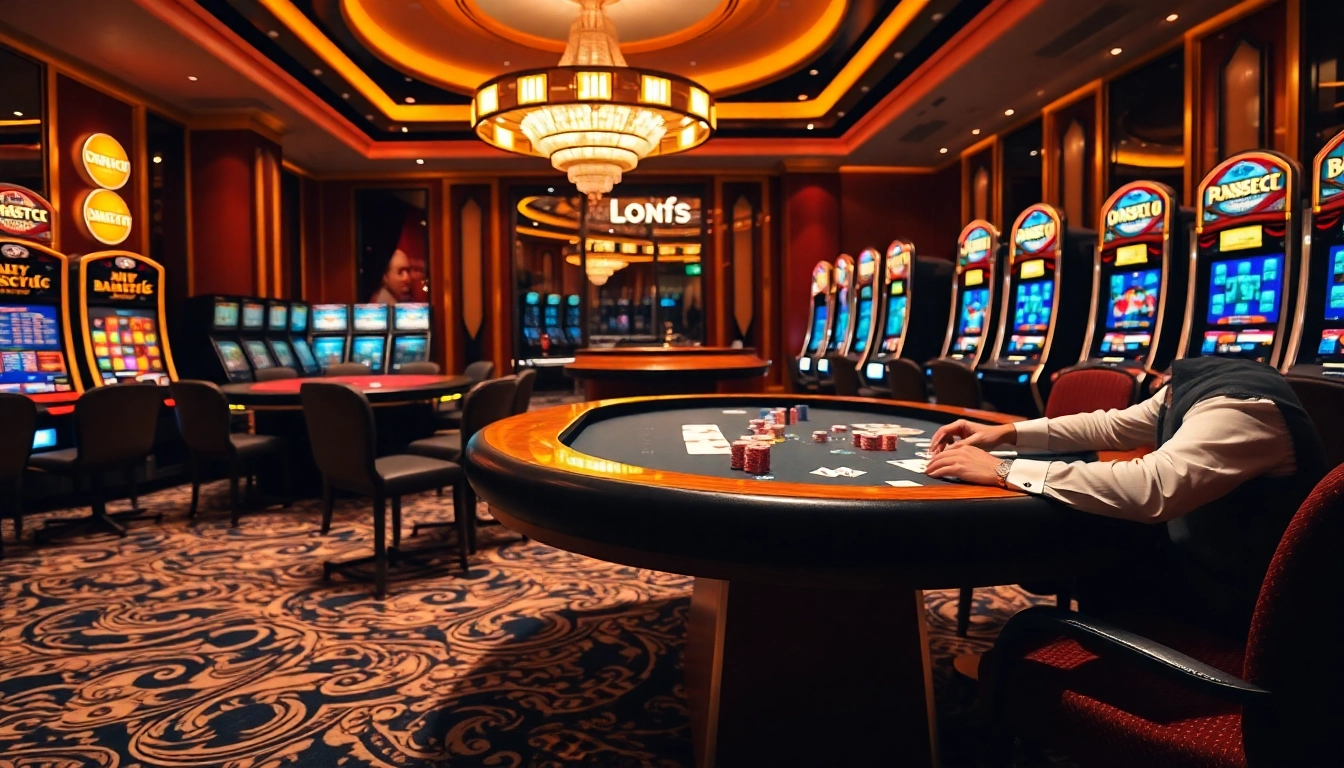 A high-stakes poker game at https://733betapp.com.br showcasing thrilling action and vibrant casino atmosphere.