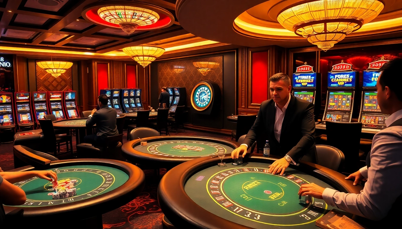 Experience the excitement of high-stakes gaming at https://f8bet.me.uk/ with vibrant poker tables and roulette wheels.