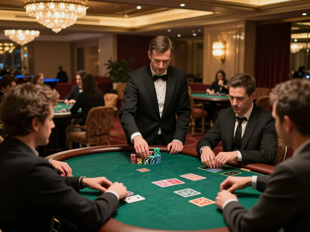 KONG88 poker players strategizing in an upscale casino VIP room with elegant decor