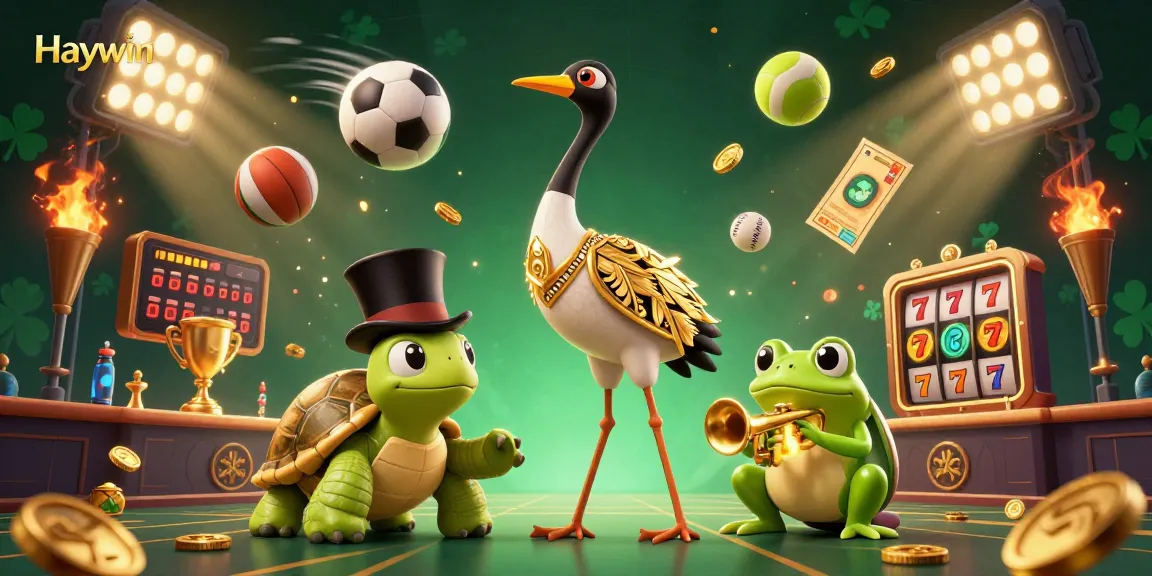 Experience thrilling wins at Haywin with a lively casino scene featuring vibrant characters and dynamic game elements.
