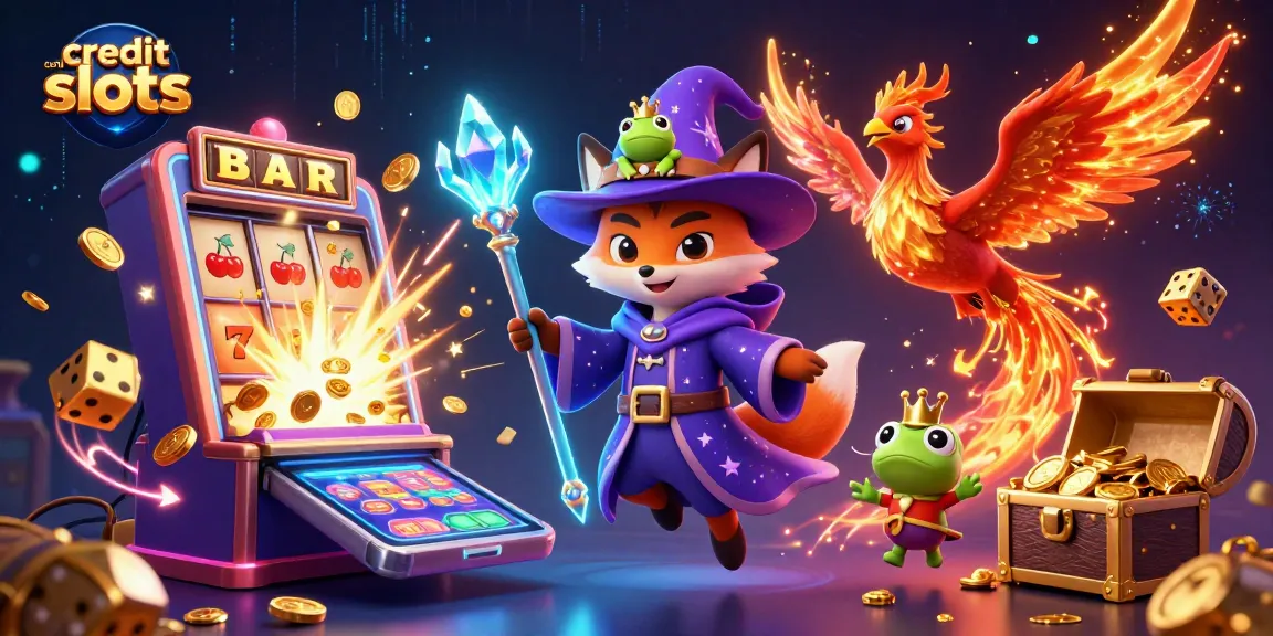 Experience thrilling credit card slots with vibrant 3D characters and dynamic gaming elements.