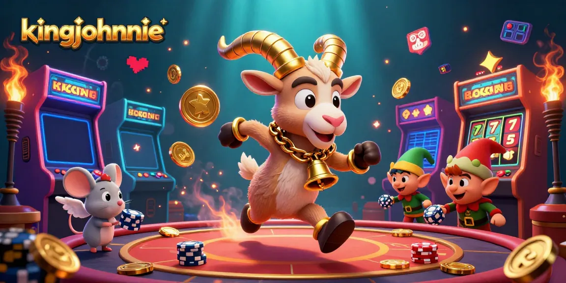 Experience the excitement at kingjohnnie's lively casino, where 3D characters bring thrill and chaos.