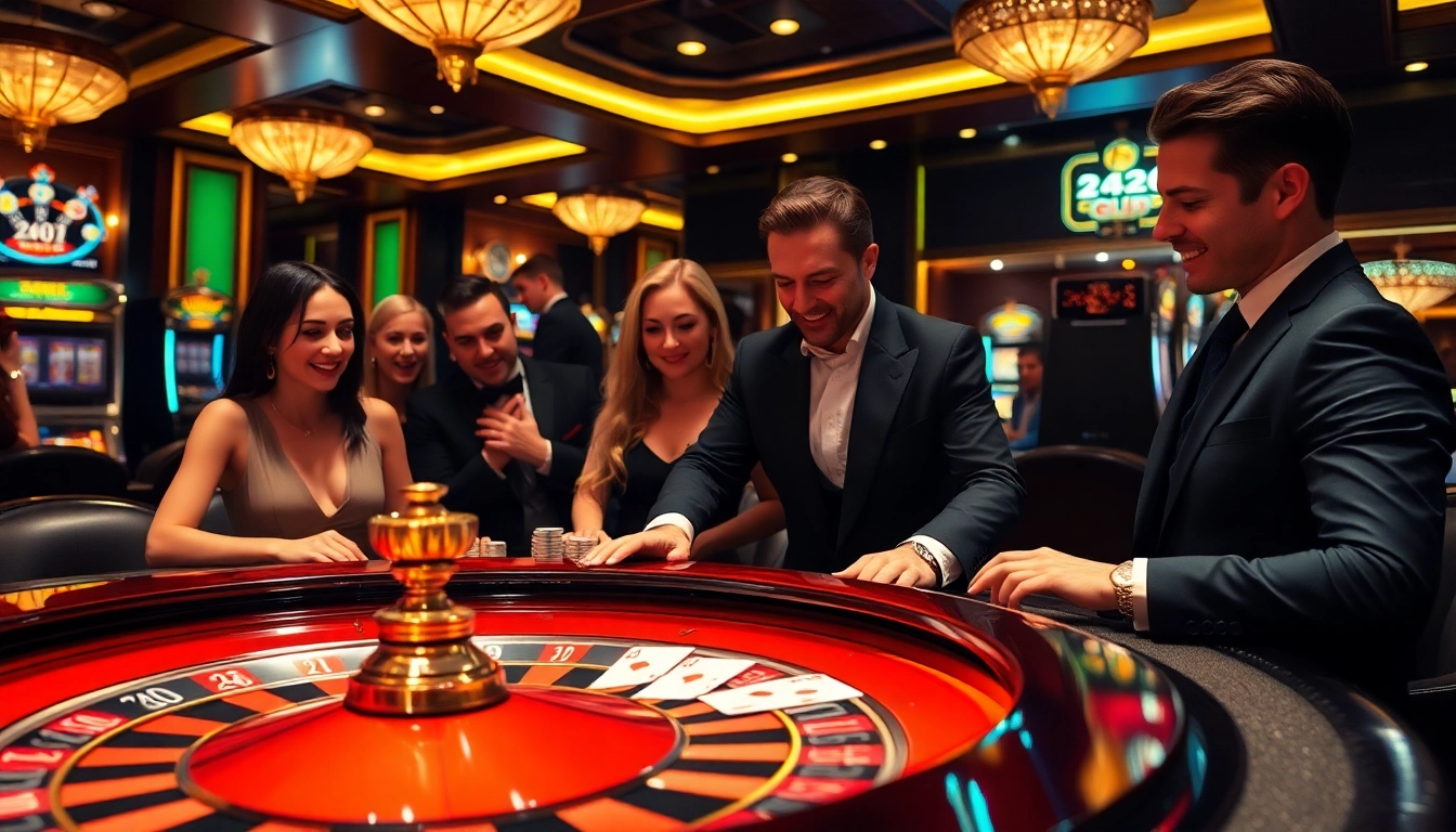 Experience the excitement of the 24k club at an elegant casino table with high-stakes gambling.
