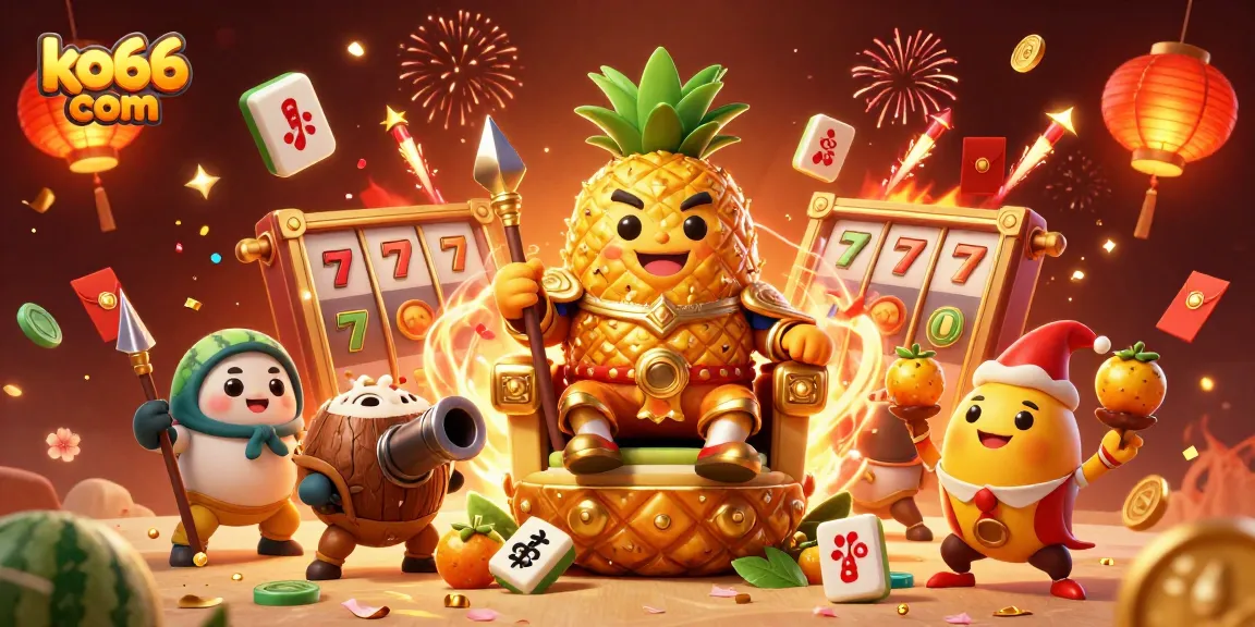 Experience thrilling games at ko66 com, visualized by vibrant characters in a rich casino scene.