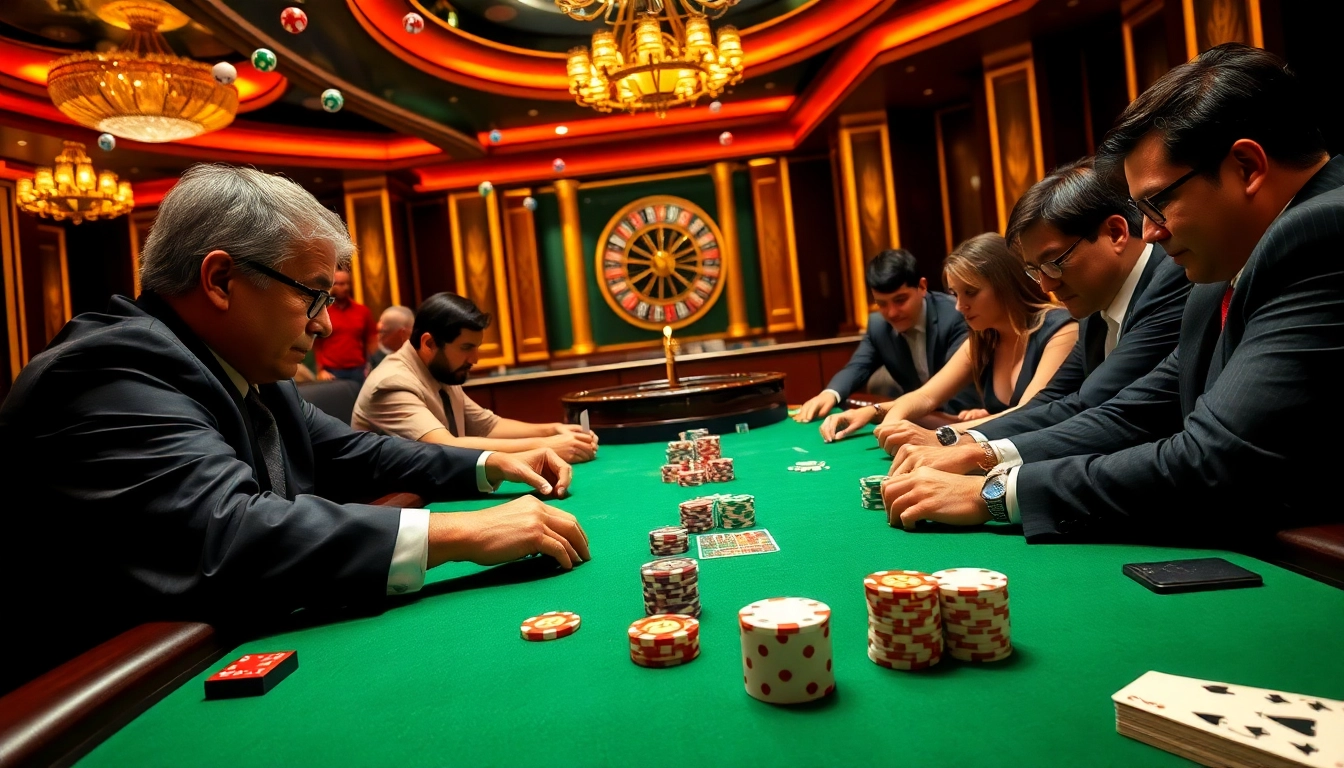 Experience the thrill of high-stakes poker at W88 with vibrant poker chips and intense players.