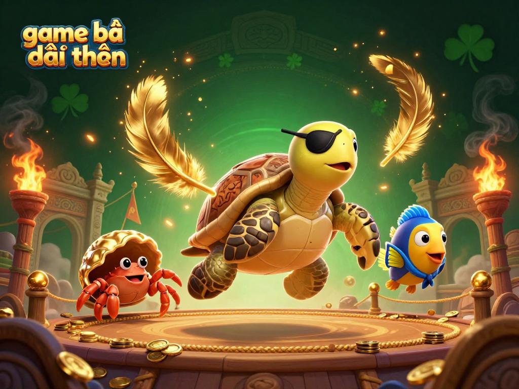 Engage with thrilling game bài đổi thưởng amidst a vibrant underwater scene featuring a pirate turtle.
