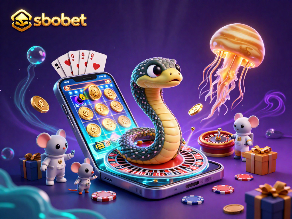 Experience sbobet with a dynamic cosmic betting scene featuring roulette, bets, and prizes.