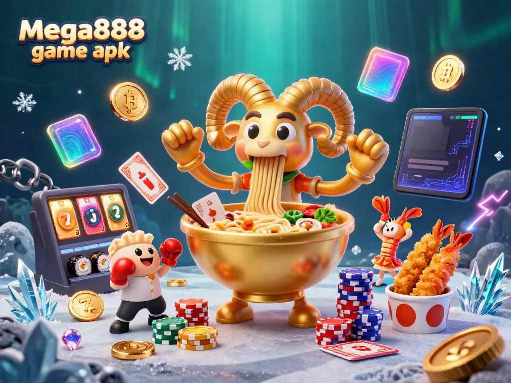 Win exciting rewards in the mega888 game apk with vibrant casino-themed characters and elements.