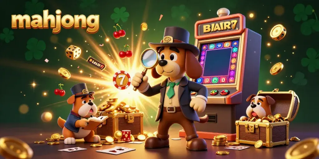 Menangkan permainan mahjong sambil menjelajahi petunjuk dengan anjing detektif dan mesin slot berlimpah.