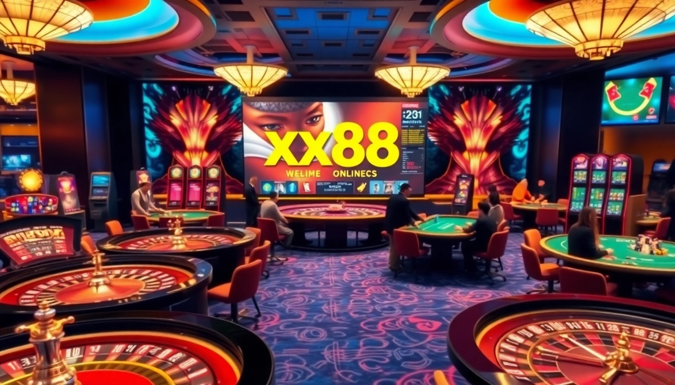 Gambling excitement at xx88 with vibrant casino tables and thrilling action.
