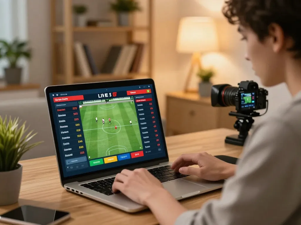 Engaging online betting experience showcasing keo nha cai on a user's laptop.
