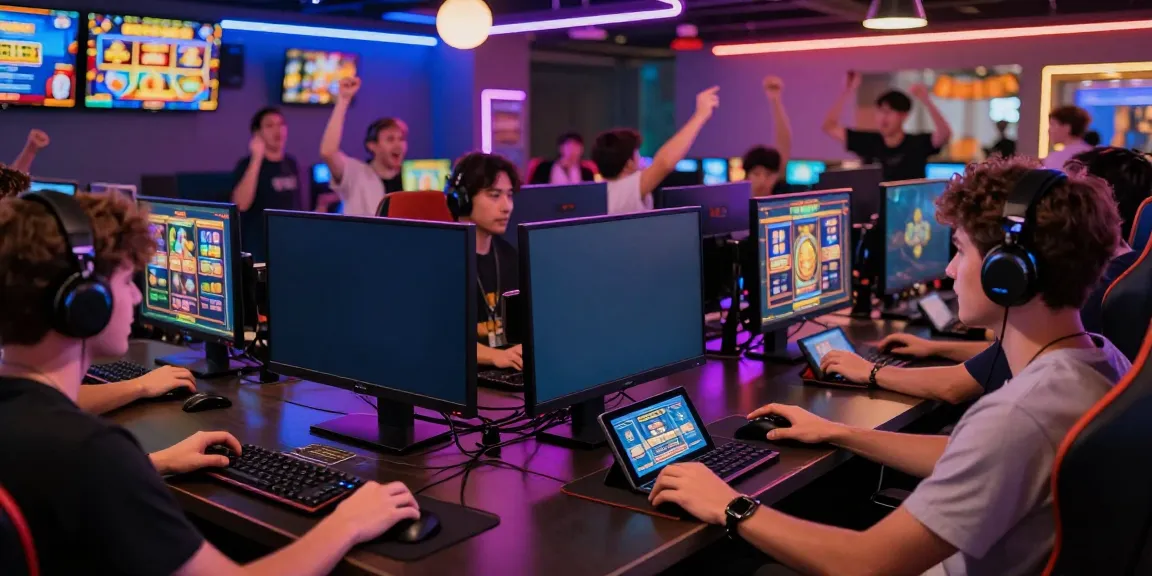 Exciting gaming scene at bro138 with players enjoying vibrant slot games.