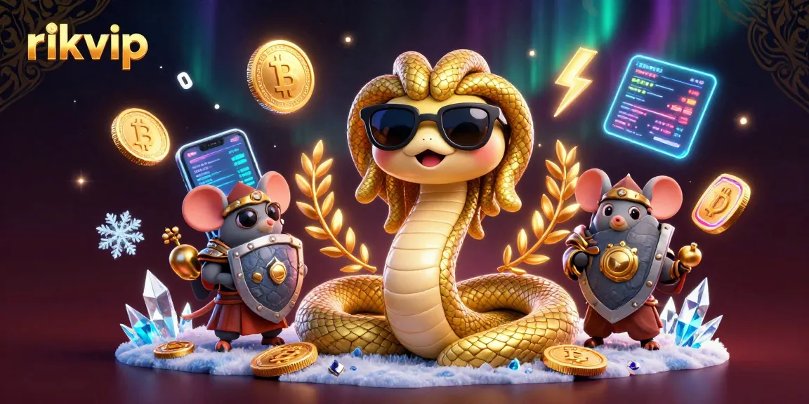 Experience thrilling gameplay at rikvip with vibrant casino-themed characters and crypto elements.