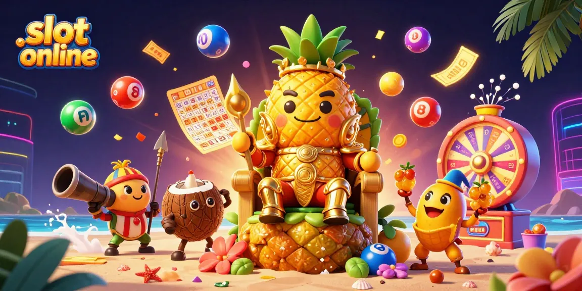 Jelajahi slot online dengan karakter kasino dan elemen permainan yang menarik dalam ilustrasi menarik ini.