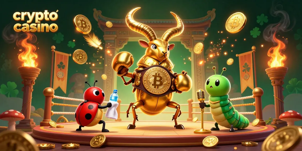 Engage in the exciting world of a crypto casino with a vibrant, action-packed illustration.