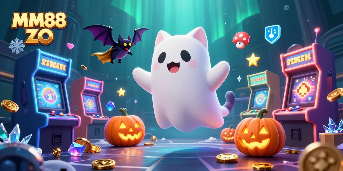 Engage with MM88 ZO gaming excitement in a vibrant haunted casino scene filled with dynamic elements.