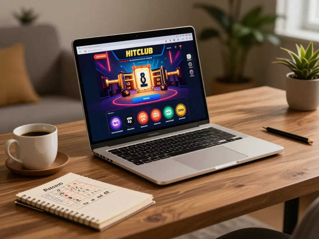 Engaging with Hitclub online gaming platform from a modern home setup, showcasing a user-friendly interface.