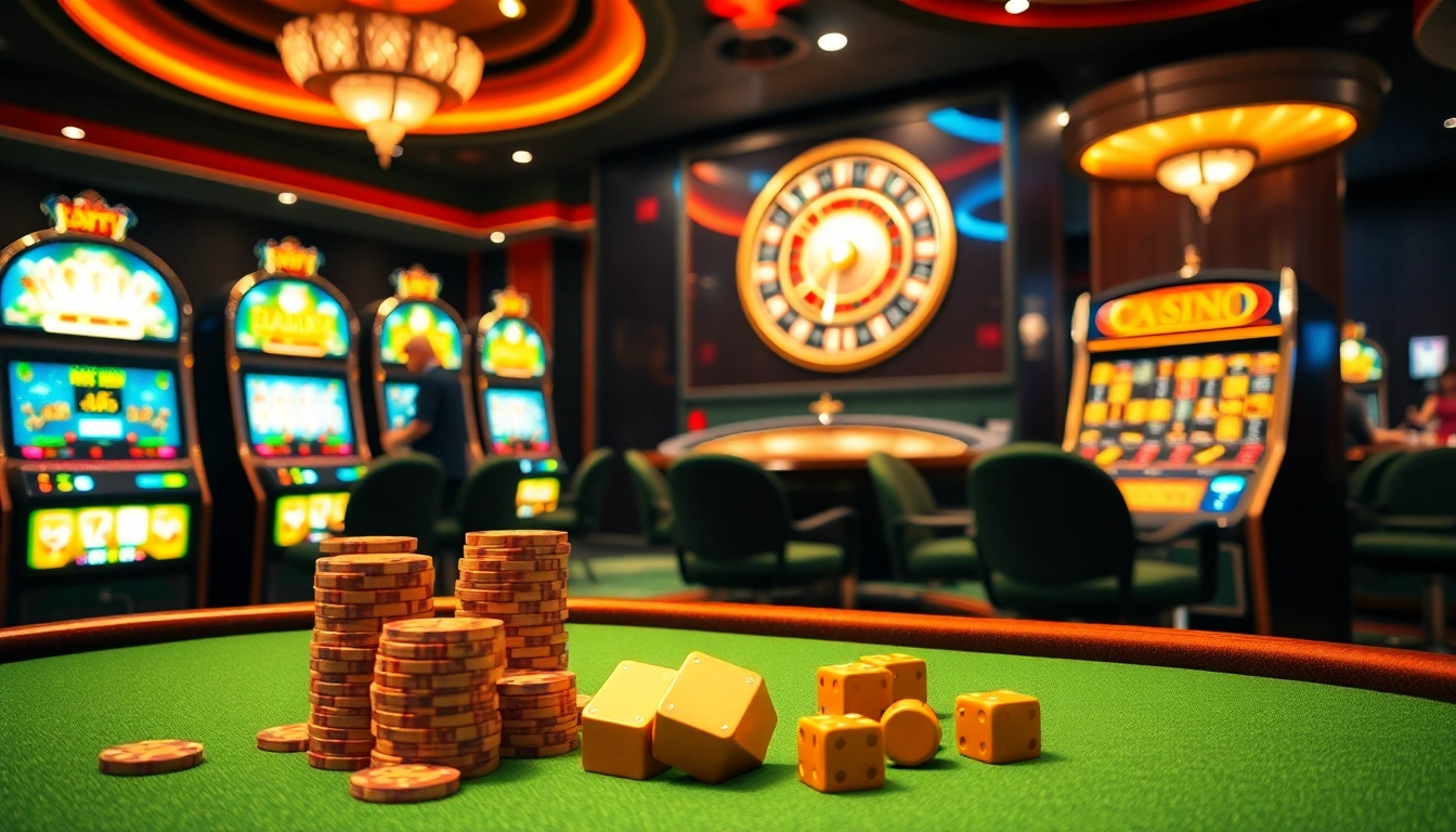 Experience the thrill of tt88 nhà cái with classic casino games, vibrant poker chips, and colorful slot machines.