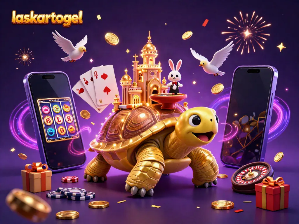 Experience thrilling gameplay with laskartogel in a vibrant 3D casino scene featuring golden characters and dynamic elements.