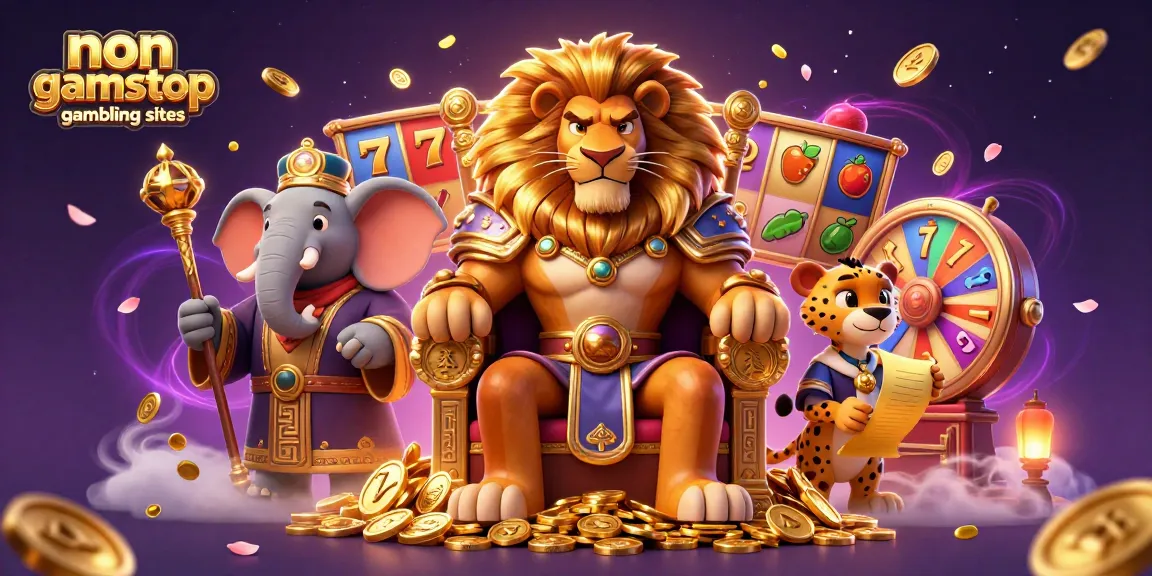Engage with non gamstop gambling sites through a vibrant casino scene featuring dynamic characters and elements.