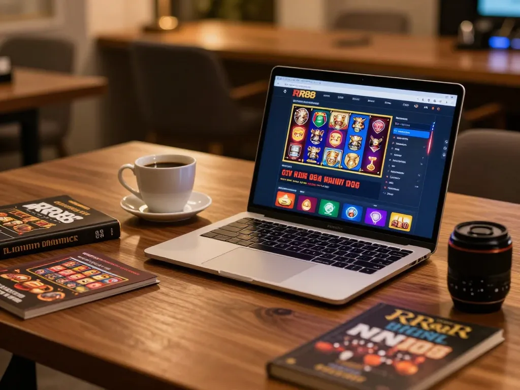 Experience thrilling gameplay at RR88 online casino with a laptop showcasing exciting games.