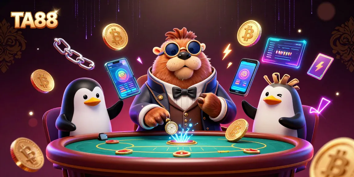 Engage with TA88 in this vibrant underwater poker game featuring whimsical characters.