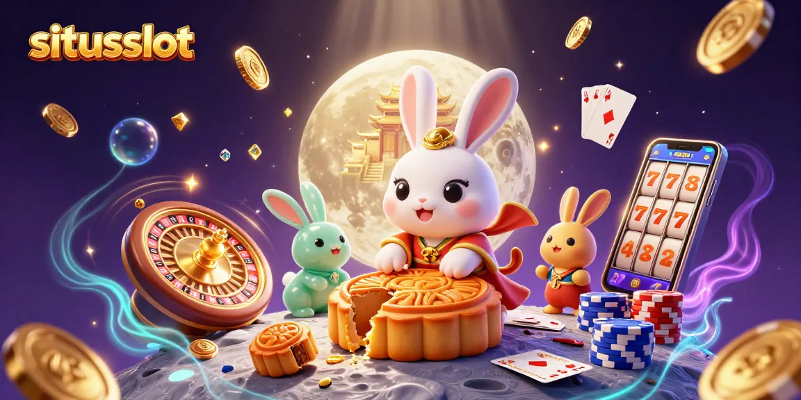 Memenangkan jackpot dari situsslot dengan simbol slot yang berkilauan dan petunjuk keberuntungan.