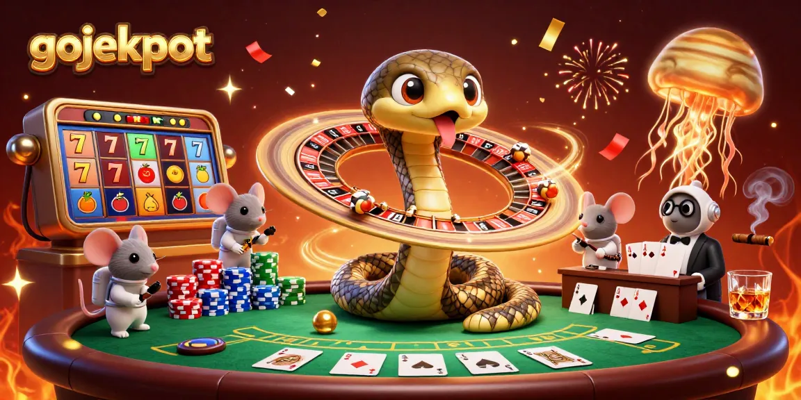 Engage with gojekpot's thrilling cosmic casino experience featuring a vibrant gambling scene.