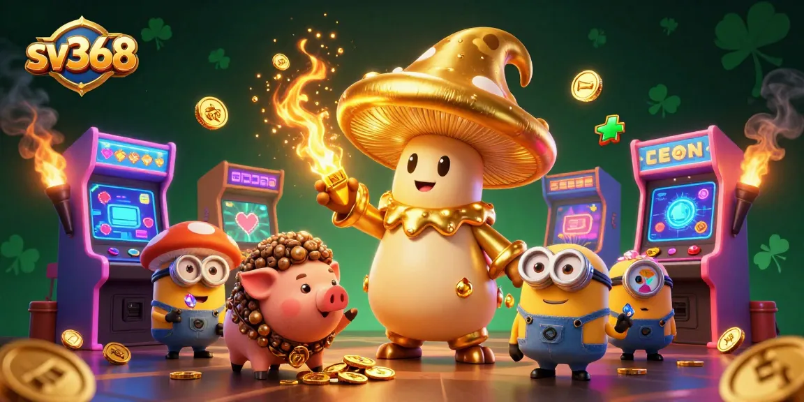 Experience SV368's magical casino world with a golden wizard and treasure-hunting pig.